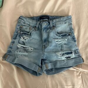 Aeropostale Blue Distressed Jean Shorts